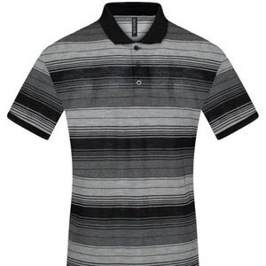 SILVERSTONE STRIPE POLO-Men's-NWT-Small-Black/Grey-Casual, Modern, Versatile